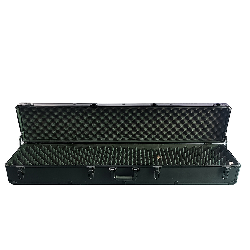 Custom Aluminum Long  Gun Case shredded egg cotton empty all black  Waterproof Gun Case Instrument Case