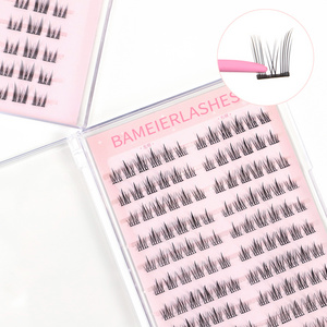 No Glue Needed Adhesive Cluster Lashes Pre-Bond Technology Press-On Diy Lashes Long Lasting  Superfine Band Segment Lash