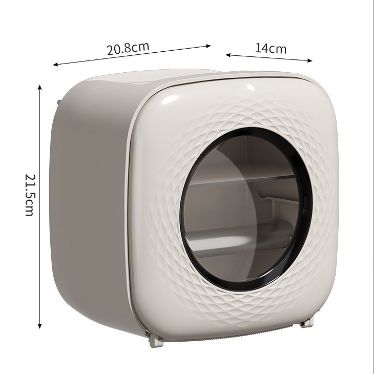 Multifunctional Wall-Mounted Bathroom Tissue Storage Box Plastic Toilet Paper Holder Toilet Organizer