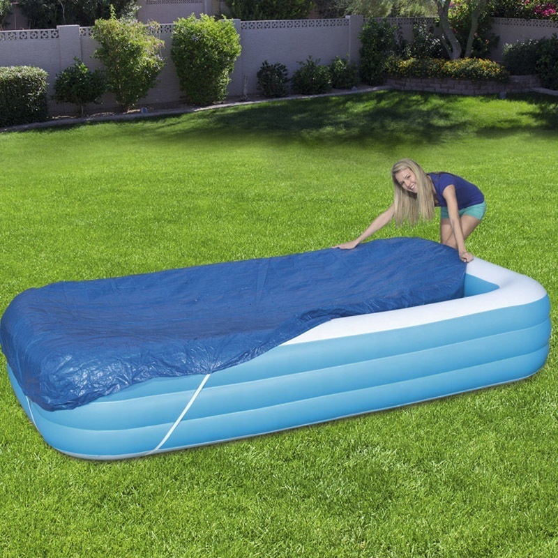 Outdoor patio waterproof Dustproof 6FT PE Dust Pool Cover foldable round inflatable swimming pool cover