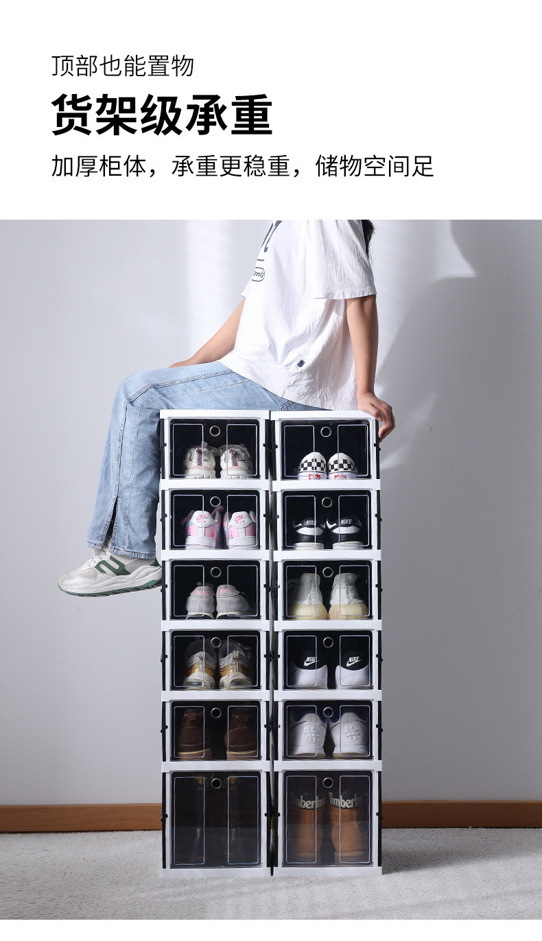 Hot sale sneaker box led Transparent plastic sneaker Box with led light For Shoe Storage magnetic shoe box storage