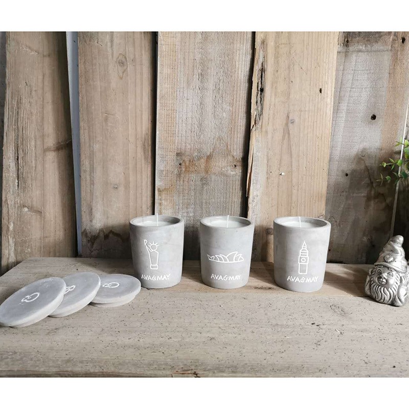 unique concrete customized candle jars in bulk other candle holders lanterns and candle jars