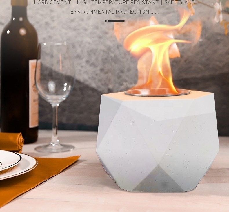 Wholesale Marble Diamond Long Burning and Smokeless Indoor Table Top Fire pit