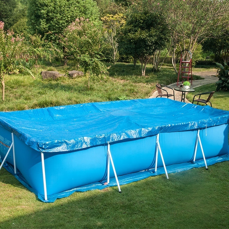 Outdoor patio waterproof Dustproof 6FT PE Dust Pool Cover foldable round inflatable swimming pool cover