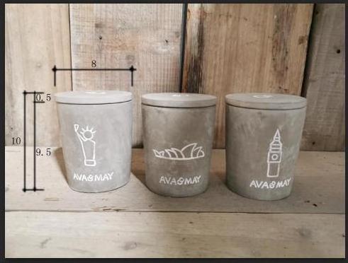 unique concrete customized candle jars in bulk other candle holders lanterns and candle jars