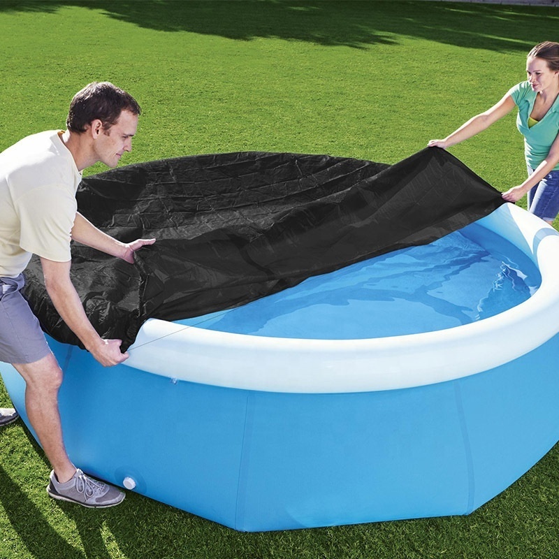 Outdoor patio waterproof Dustproof 6FT PE Dust Pool Cover foldable round inflatable swimming pool cover