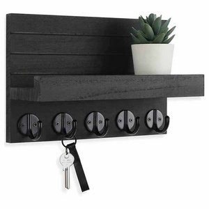 Mail Holder with Shelf Has Large Key Hooks for Bags Coats Umbrella Key Holder for Wall Decorative