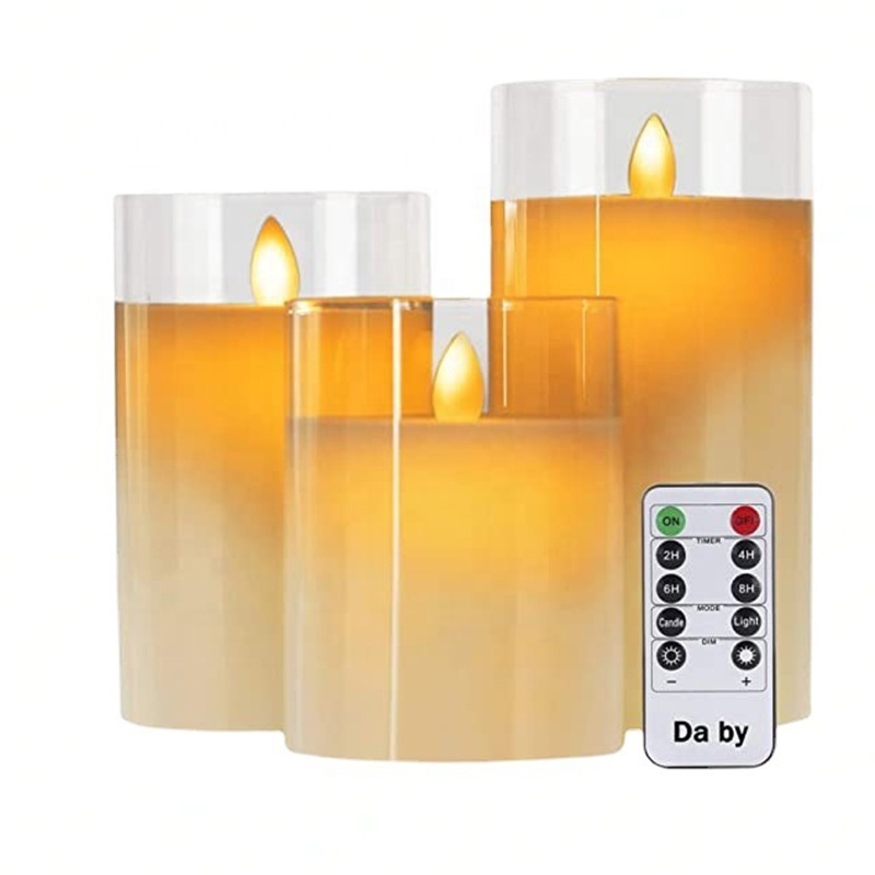 Wholesale Creative Flameless Battery Operated LED Electronic Candle with Remote Control and Timer