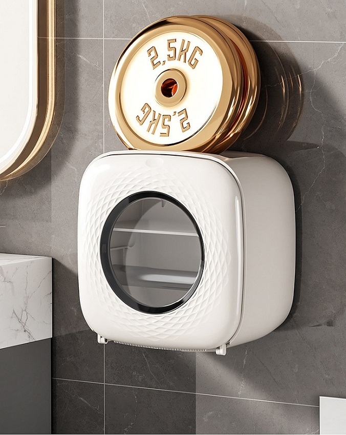 Multifunctional Wall-Mounted Bathroom Tissue Storage Box Plastic Toilet Paper Holder Toilet Organizer