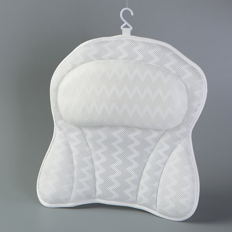 3D Mesh Luxury Bath Pillow Bathtub Spa Pillow Headrest for tub with 2 Thickened Paddings Soft Bath Tub Pillow for Neck