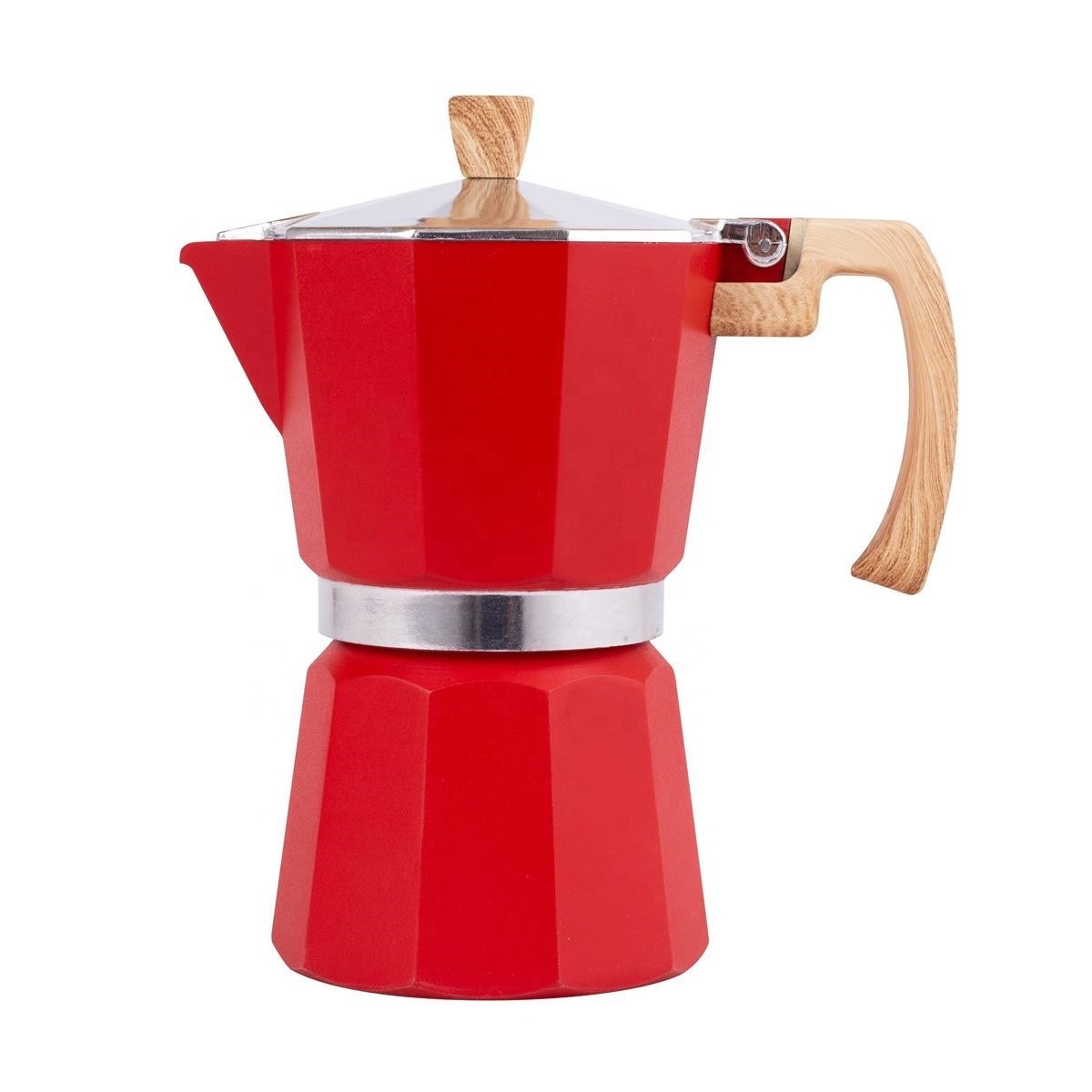 Factory Price Italian Manual Stock 3/6 Espresso Cup Moka Pot Aluminum Moka Pot Kahve Stovetop Italian Coffee Maker Mocha Pot