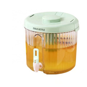 Large Capacity 4L Refrigerator Lemonade Water Kettle Fruit Teapot Desktop Container With Tap Cold Juice Drink Dispenser