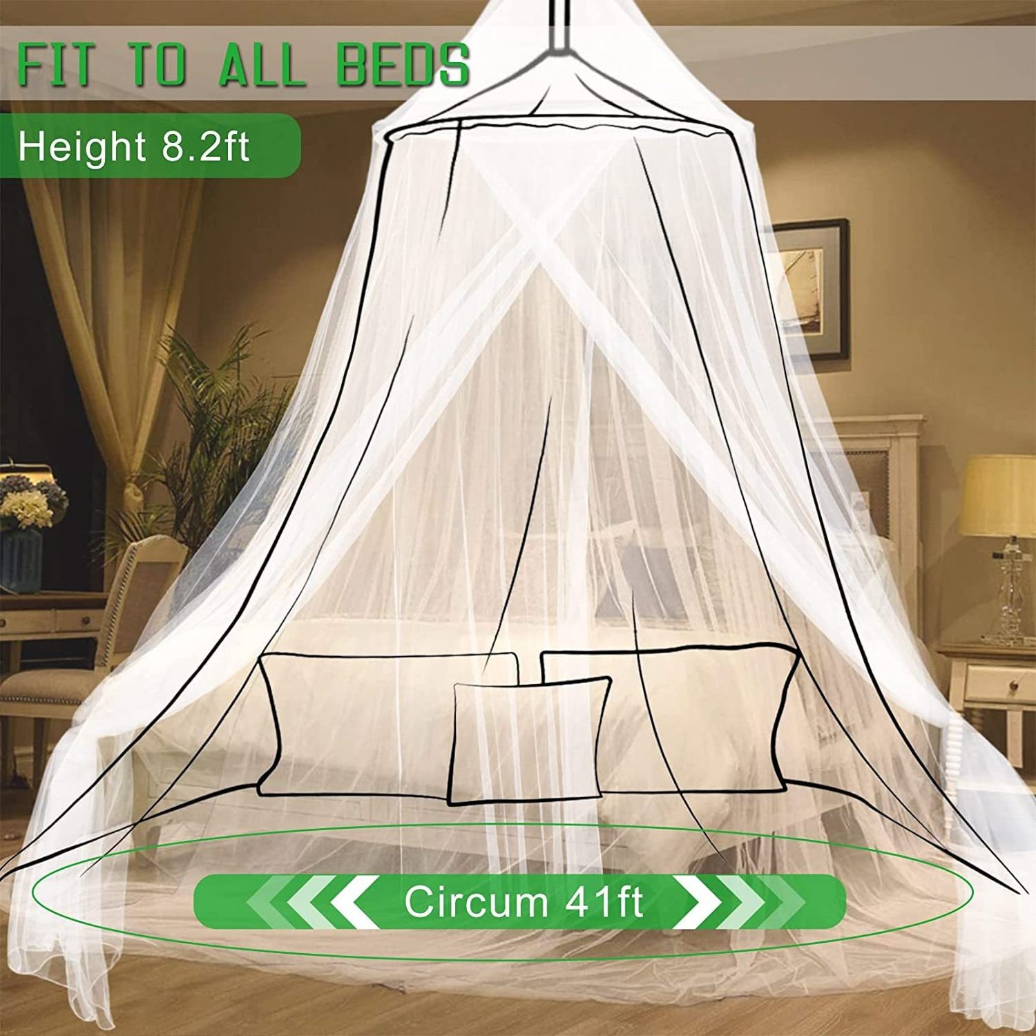 Latest Model Dome Cheap Mosquito Net Anti Mosquito Anti Dust Decorative Room Canopy Bed Curtain