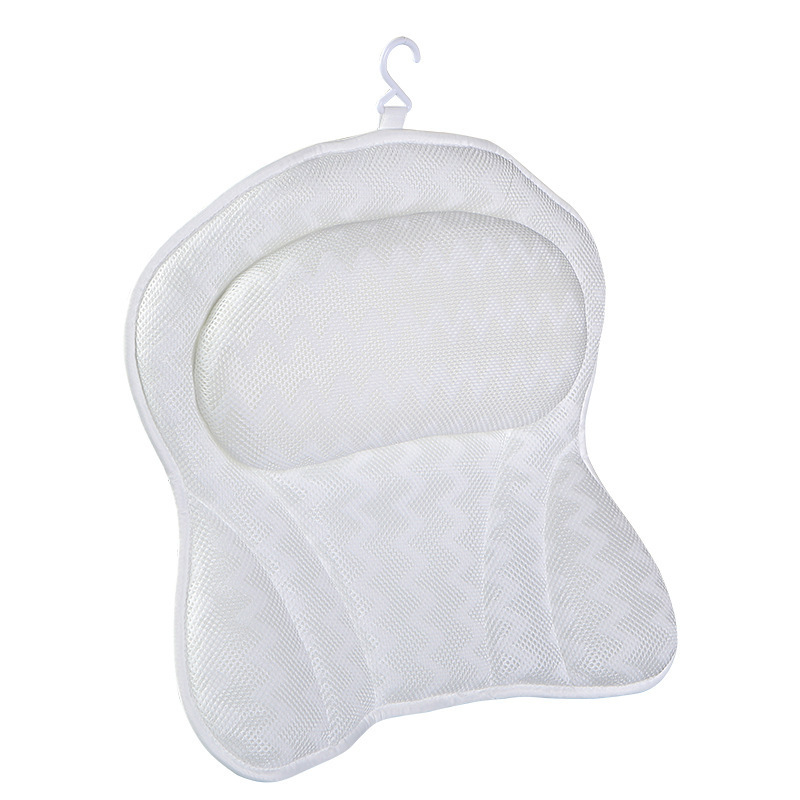 3D Mesh Luxury Bath Pillow Bathtub Spa Pillow Headrest for tub with 2 Thickened Paddings Soft Bath Tub Pillow for Neck