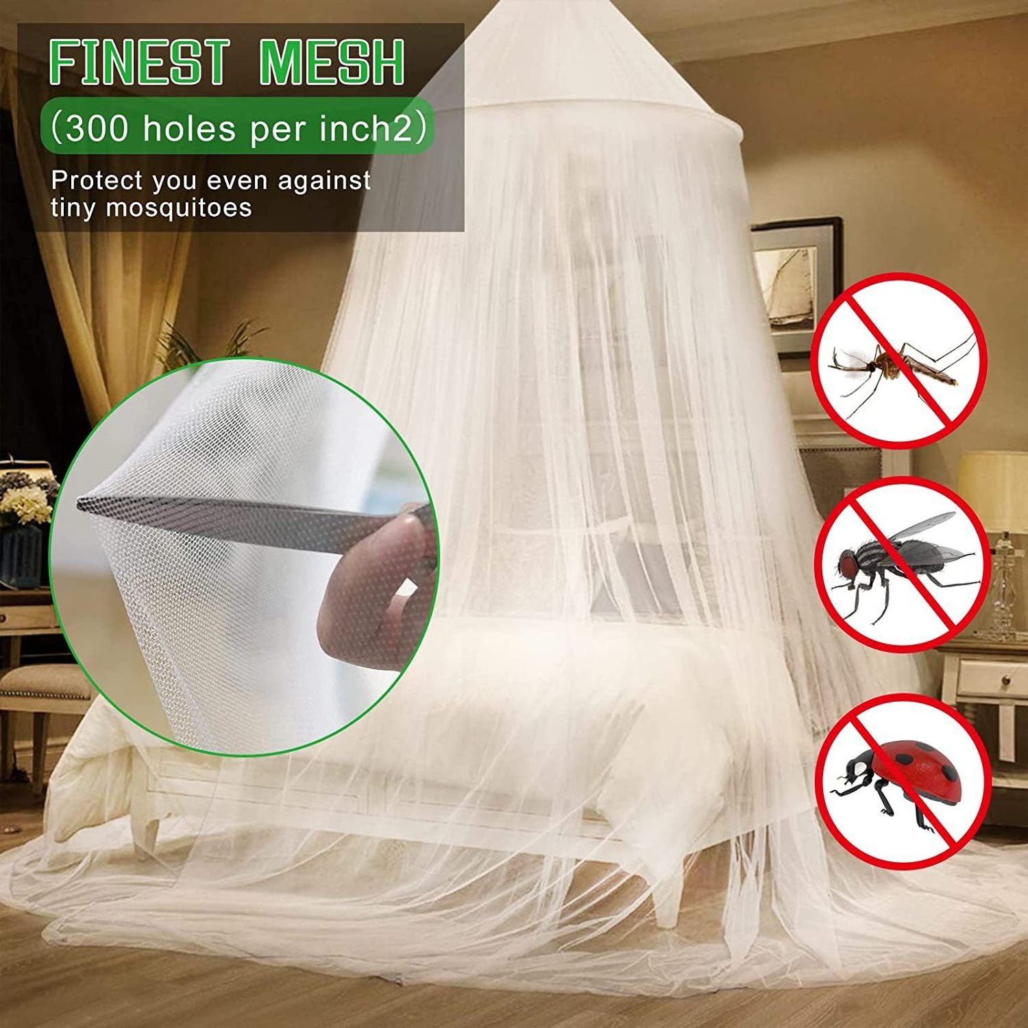 Latest Model Dome Cheap Mosquito Net Anti Mosquito Anti Dust Decorative Room Canopy Bed Curtain