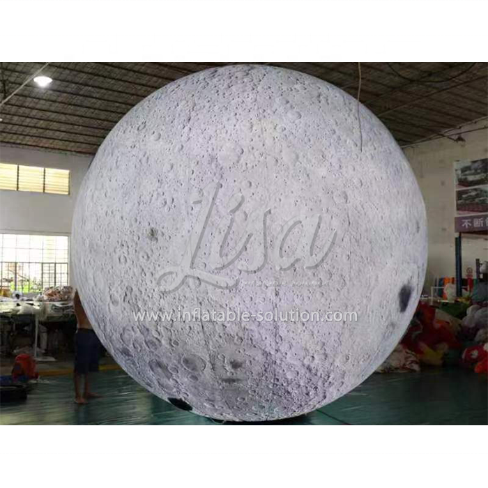 Factory Advertising LED Model Inflatable Giant Moon Planet Ball for Event Decoration