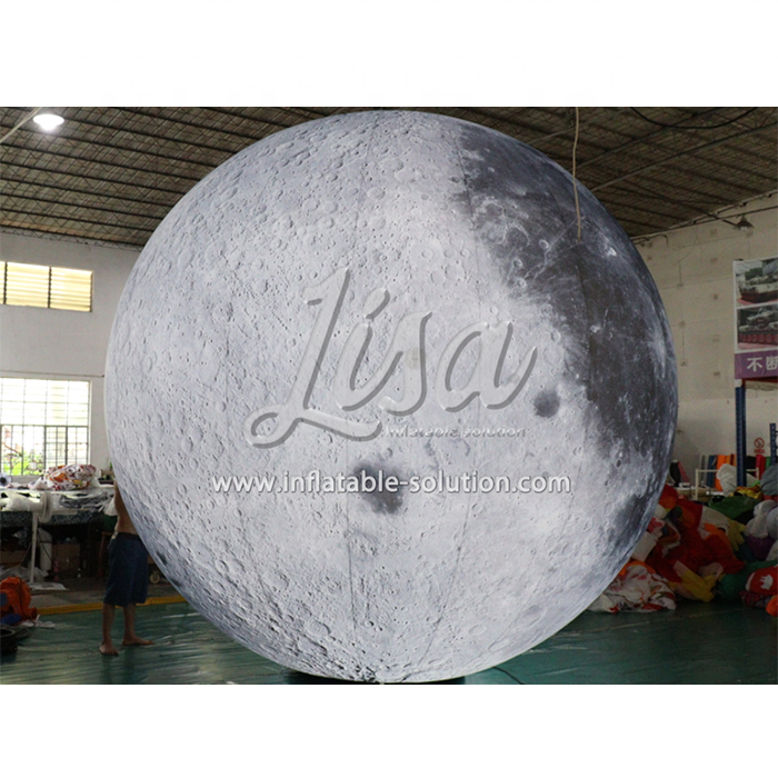 Factory Advertising LED Model Inflatable Giant Moon Planet Ball for Event Decoration