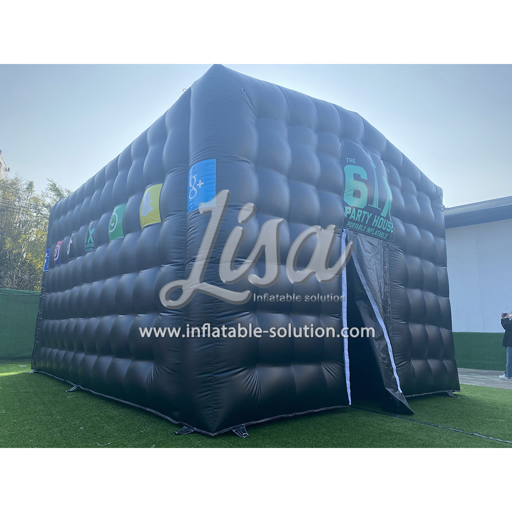 Customized Size Air Inflatable Tent Waterproof Black Inflatable Nightclub Blow Up Party Tent For Sale