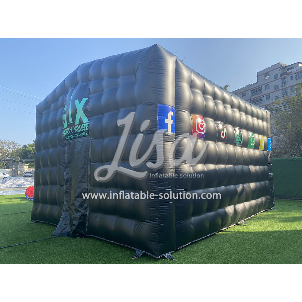 Customized Size Air Inflatable Tent Waterproof Black Inflatable Nightclub Blow Up Party Tent For Sale