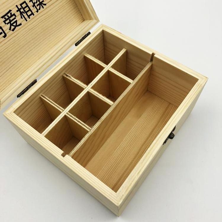 Wholesale Perfume Essential Oil Display Storage Gift Jewelry Pine Wood Box With Latch