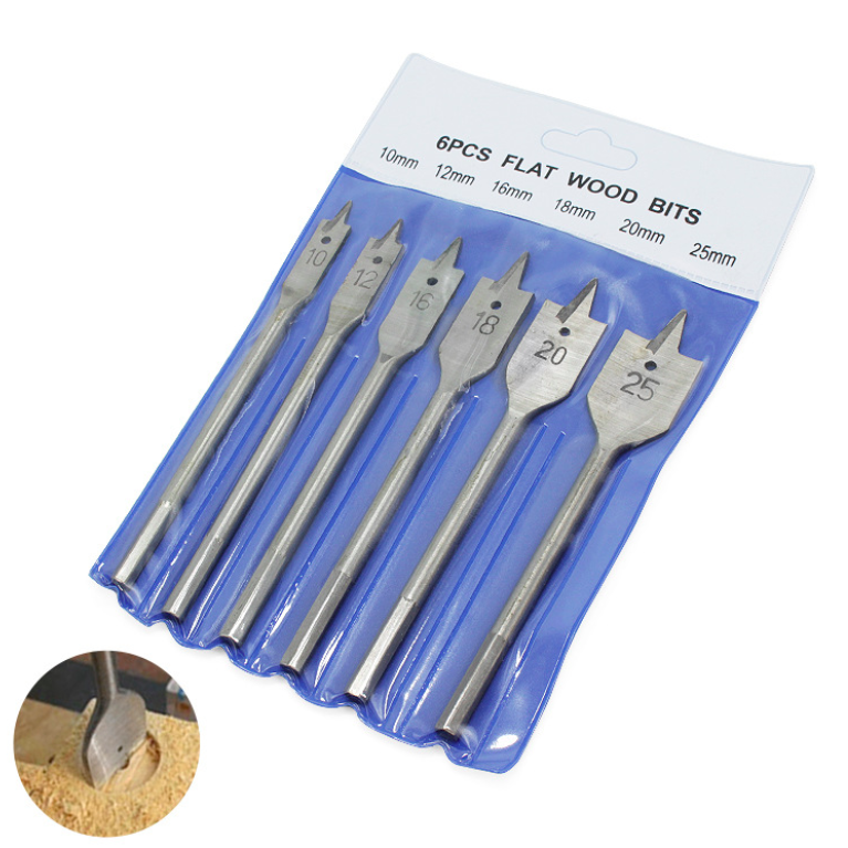 6Pcs 10-25mm Professional Quick Change Hex Shank Shank Flat Spade Wood Drill Bit For Wood Cutting