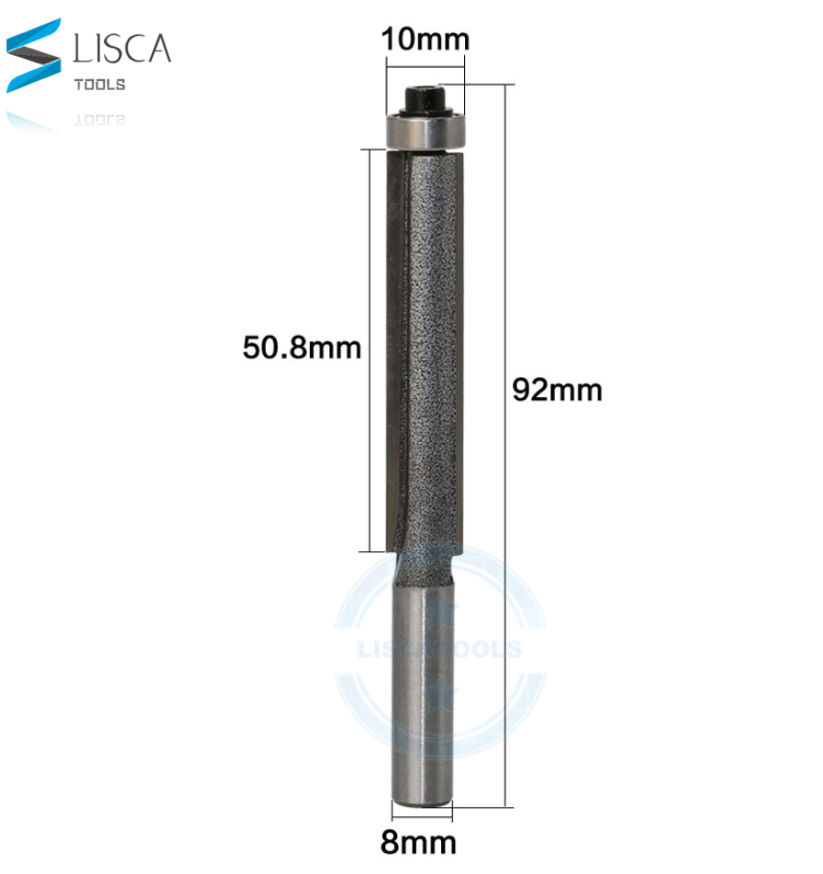 L-N129 1pcs 8mm Shank Flush Trim Router Bit 8*10*51mm Long Routing Cutters Features bottom ball bearings Woodworking bits