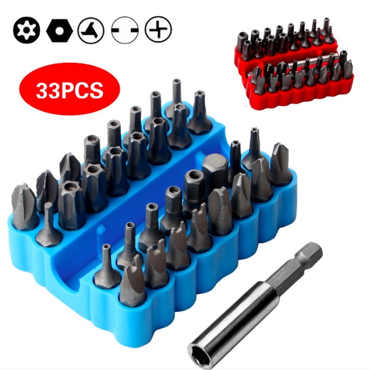 33pc hollow Screwdriver Kit Hand Tool Set with Hex Cross Batch Charging Drill Shaped Screw Driver Bits