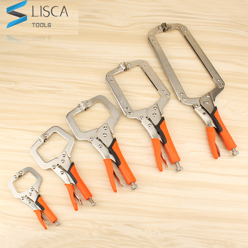 Metal Stainless Steel Locking Clip Pliers Tools Heavy Duty Woodworking Deep C Type Hand Clamp Bar Table C-Clamp Face Clamp