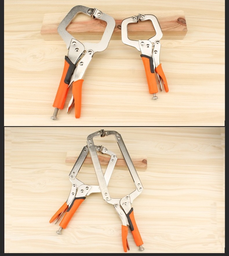 Metal Stainless Steel Locking Clip Pliers Tools Heavy Duty Woodworking Deep C Type Hand Clamp Bar Table C-Clamp Face Clamp