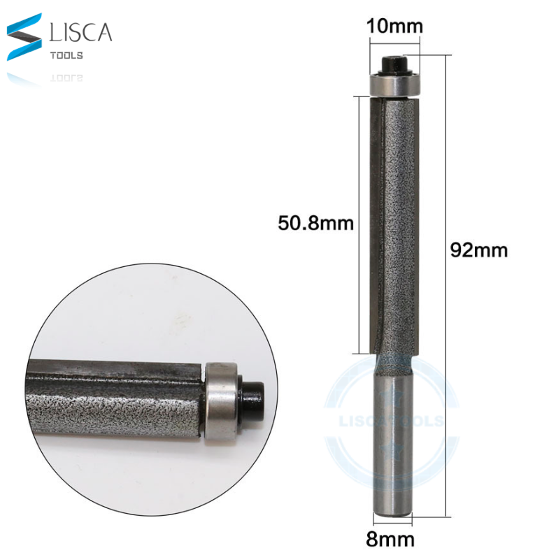 L-N129 1pcs 8mm Shank Flush Trim Router Bit 8*10*51mm Long Routing Cutters Features bottom ball bearings Woodworking bits