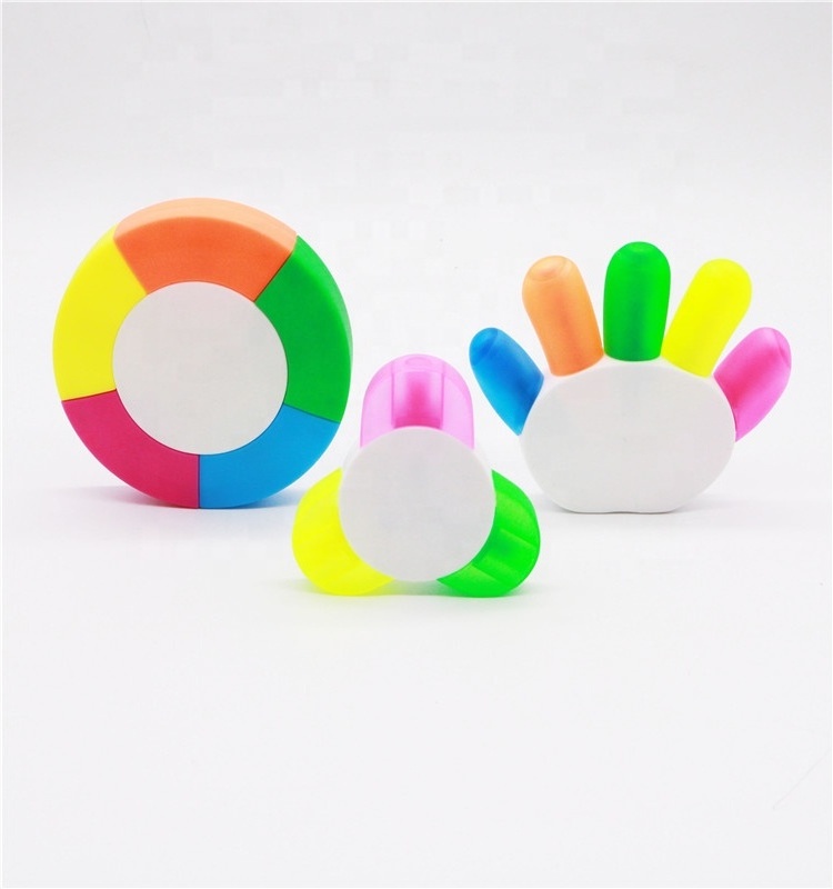 Plastic palm shape multi colored Highlighter Pen with custom logo