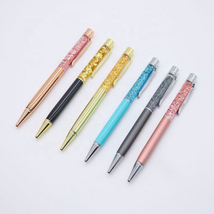 wholesale holiday Crystal Diamond Metal luxury glitter liquid floating ball ballpoint pen stylus