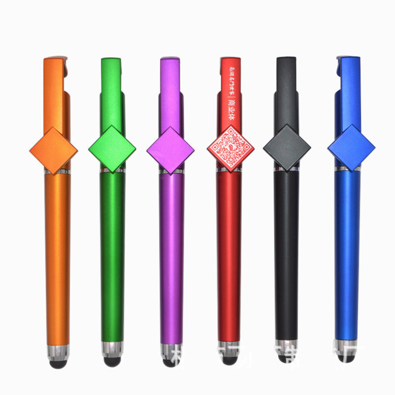 Mobile Phone Holder Plastic Stylus Pen Promotional Plastic Gel Pen Stylus Pen With QR Printed