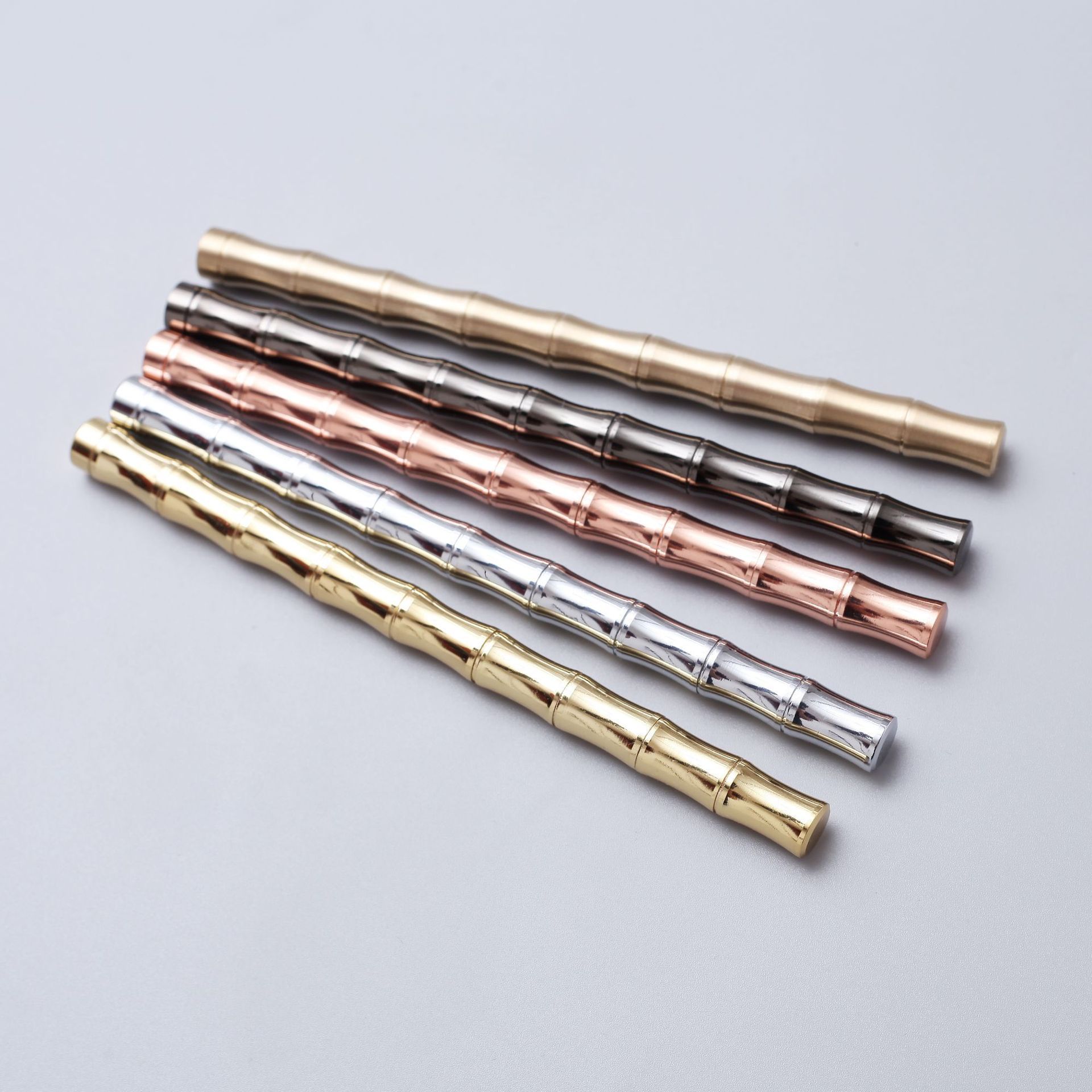 LISEN premium copper gun black rose gold heavy Bamboo joint promotional gifts metal roller pen with custom logo