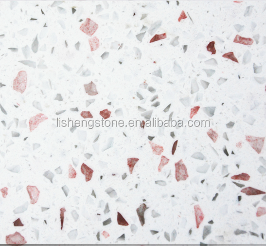 Purple Shinning Glass Artificial Quartz Stone Tile for Countertop