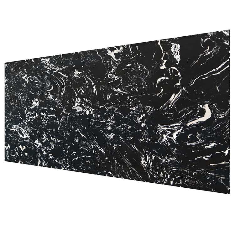 Terrazzo Flooring Floor Tiles Material 3mm Artificial Marble Stone Pure Quartz Top For Table Black Granite