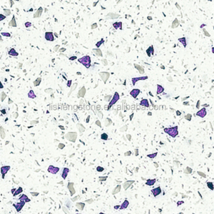 Purple Shinning Glass Artificial Quartz Stone Tile for Countertop