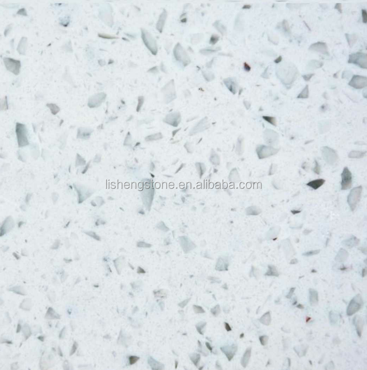 Purple Shinning Glass Artificial Quartz Stone Tile for Countertop