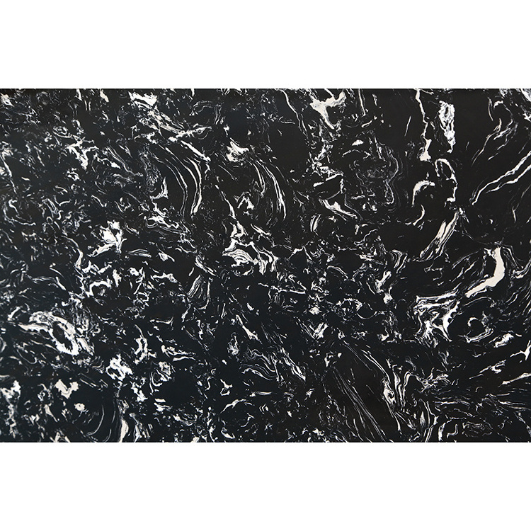 Terrazzo Flooring Floor Tiles Material 3mm Artificial Marble Stone Pure Quartz Top For Table Black Granite