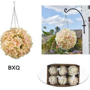 coral silk wedding artificial hanging hydrangea kissing flower balls