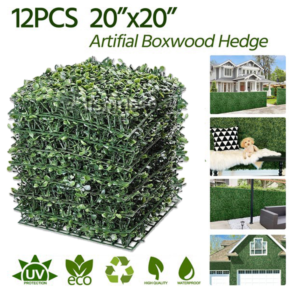 Garden New Decoration Green Plastic Artificial Grass Mat For Boxwood Fence Panels Artificial Grass Boxwood wall for Weeding