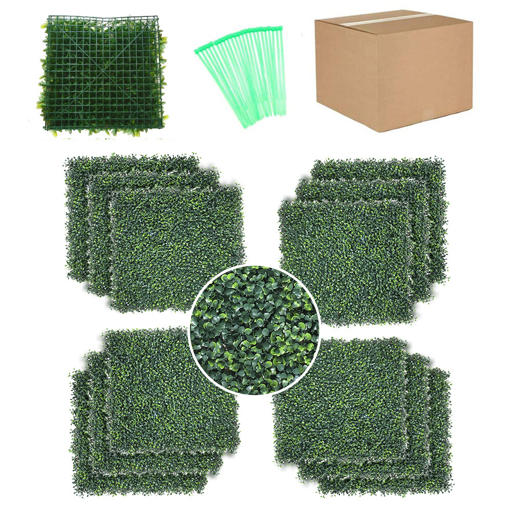 Garden New Decoration Green Plastic Artificial Grass Mat For Boxwood Fence Panels Artificial Grass Boxwood wall for Weeding