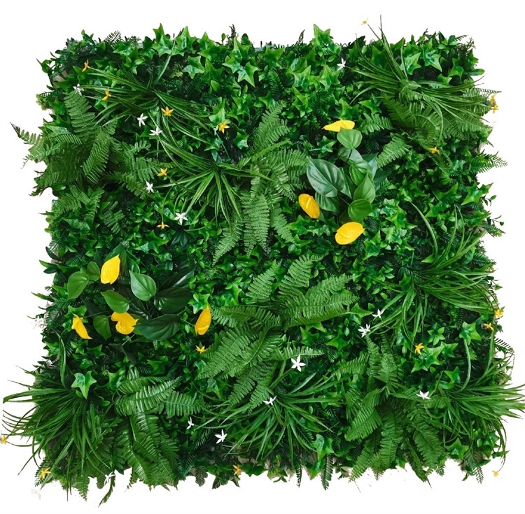 wall mounted outdoor panels artificial hedge fence backdrop grass wall background with flowers