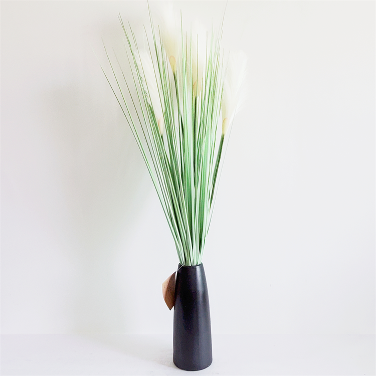 nordic home decor artificial reed fabric bunches fake decorative indoor green reed pampas grass onion grass plants