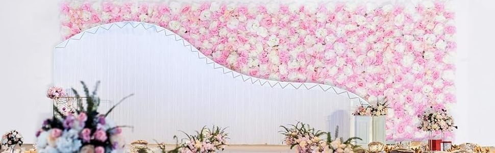 White Pink Hydrangeas Flowers Artificial Panels Flower Grass Wall Panel Backdrop Wedding Decor