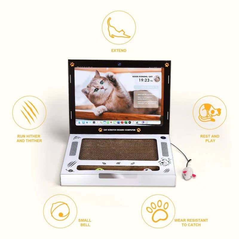 Laptop cat scratch board Computer modeling corrugated paper cat scratcher cardboard creative web resistant cat scratch board