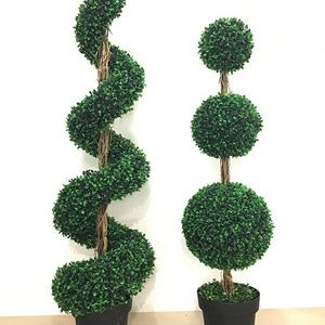 High Quality Custom Artificial Topiary Trees Artificial Boxwood Spiral Tree ball tree arbol en espiral arvore topiaria