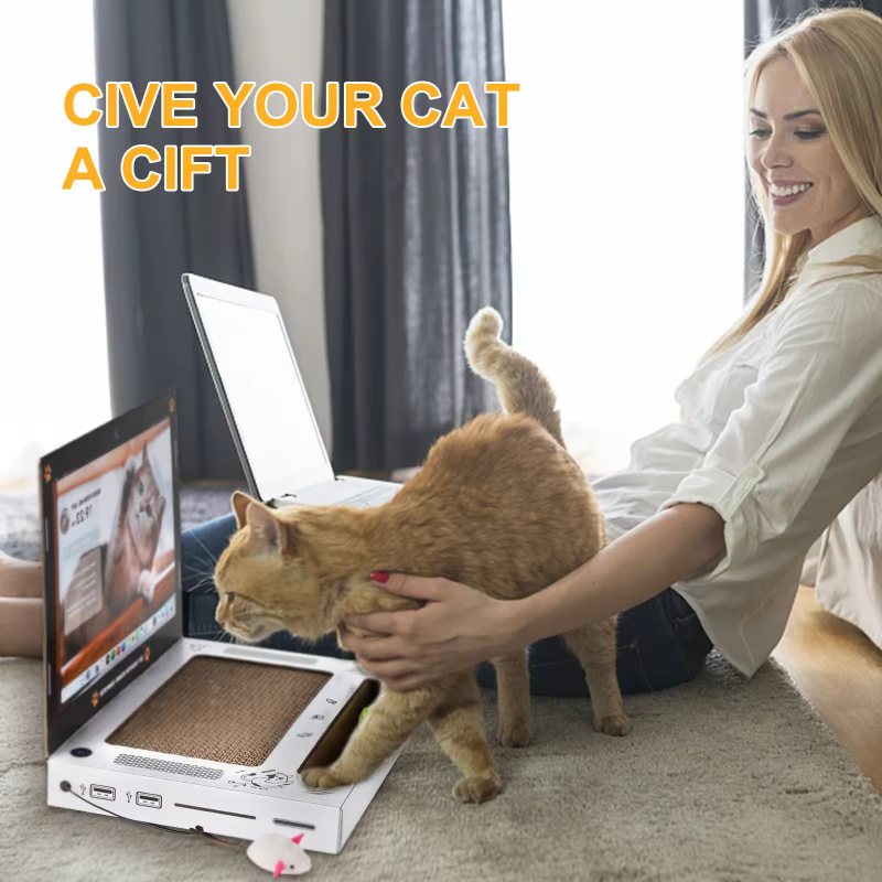 Laptop cat scratch board Computer modeling corrugated paper cat scratcher cardboard creative web resistant cat scratch board