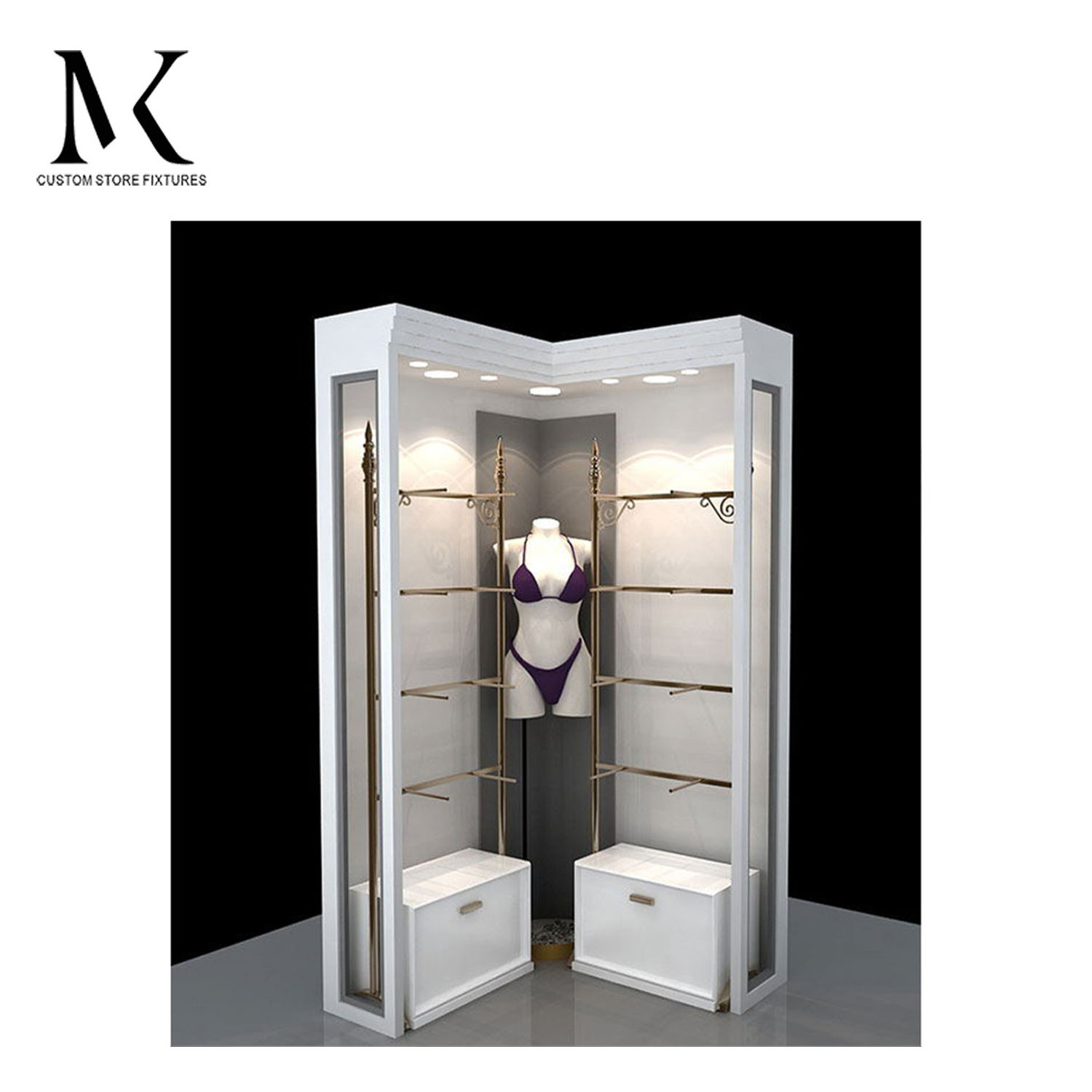 Lishi Fashion Retail Clothing Store Design Underwear Display Stand Clothing Display Cabinet Metal Lingerie Display Rack