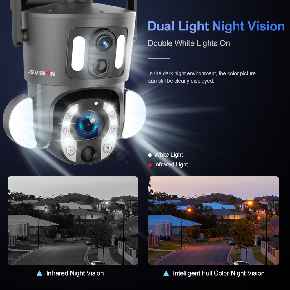 LS VISION 6mp Dual Lens 9W Solar Panel 20X Optical Zoom Ubox App Dual PIR AI Humanoid Detection 4G Security Solar Powered Camera